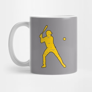 doodle baseball player silhouette Mug